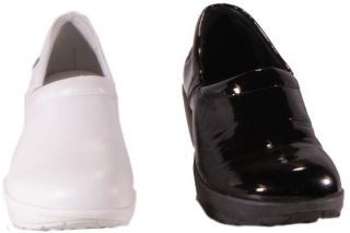 Nurse Mates Bryar Black or White Leather Slip Resistant Work Clogs 