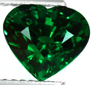38ct Heart Cut Natural Intense Green Tsavorite Garnet