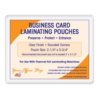 100 business card laminating pouches in 3 MIL weight for hot 