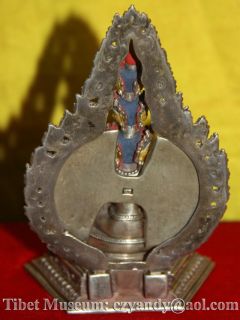   Amazing Sacred Old Antique Tibetan Buddhism Pure Silver Buddha Statue
