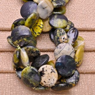 20x20mm African Jade Gemstone Button Beads Strand 16