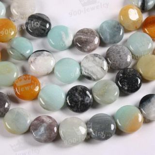 Natural ite Gemstone Button Coin Loose Beads Gems