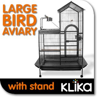 Large Indoor Bird Budgie Parrot Wire Cage Aviary Perch Portable on 