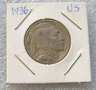 RARE 1936 Liberty Indian Head Buffalo Five Cents Coin Very Nice USA 