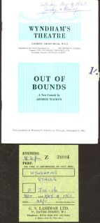 Michael Redgrave Out of Bounds Wyndhams Playbill 1963
