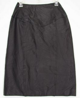CUTE Vintage BYRNES & BAKER Soft Leather STRAIGHT Lined SKIRT.