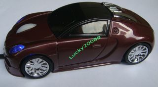 1x 3D USB Optical Bugatti Veyron Sport Car Mouse Mice Blu Ray for PC 