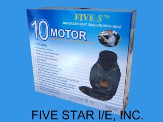 NEW FIVE STAR FS8812 10 MOTOR MASSAGE SEAT CUSHION WITH HEAT