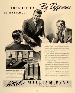 1938 Ad William Penn Hotel Pittsburgh Gerald P ONeill Original 