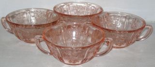 Federal Sharon Cabbage Rose Pink 4 3 4 Cream Soup Bowls