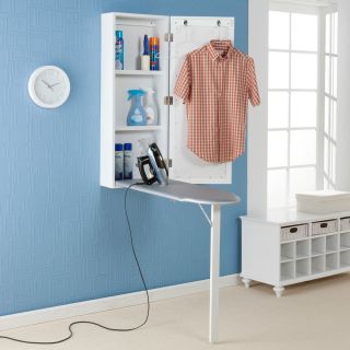    065 Wall Mount Compact Ironing Board Shelves Cabinet Storage Laundry