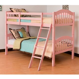 Storkcraft Long Horn Bunk Bed Set or Converts Two Twin Beds in Pink 