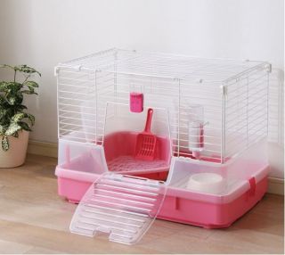 IRIS Rabbit Cage Bunny Hutch SSR 750 Pink Includes Accesories