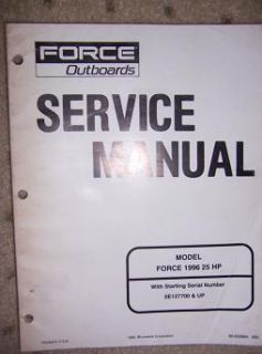 1996 Force Outboard Service Manual 25 HP Mercury E