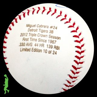 Miguel Cabrera Signed Auto 2012 Triple Crown Stat Baseball Ball Tigers 