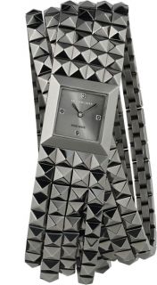 Burberry BU5352 Black Pyramid Gauntlet Diamonds Ladies Watch Rtl $695 