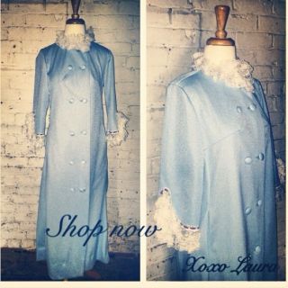 Vintage 40s 50s Dress Coat Robe Victorian Lace Edwardian Union My Fair 