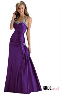 Cadbury Purple Evening Prom Bridesmaid Dress Ball Cruise Gown UK8 22 