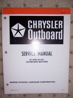 1982 Chrysler Outboard Boat Motor Manual 45 50 HP W
