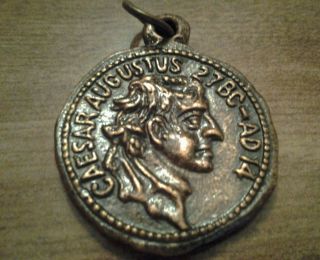 Caesar Augustus 27BC AD14 Roman Coin Pendant
