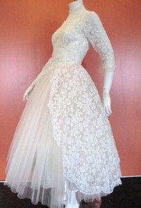 VINTAGE 1960 CAHILL LTD BEVERLY HILLS FULL SKIRT TULLE WEDDING DRESS 