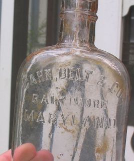 Cahn Belt Co Baltimore Maryland Antique Clear Bottle