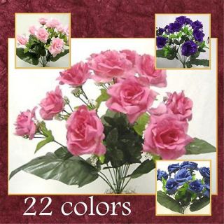 72 Open Rose Silk Flowers Artificial 6 21 Bushes X12