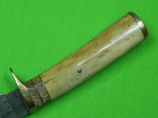Custom Hand Made Mark Nevling Burr Oak Hunting Knives Damascus Blade 