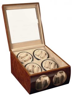 Burl Wood Dual 8 4 Automatic Watch Winder Case Box