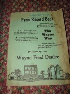 1982 Farm Record Book Wayne Feed Dealer Indiana Unused