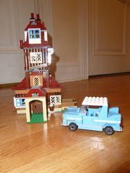 The Burrows Harry Potter Lego Set from set #4840 with Blue Car