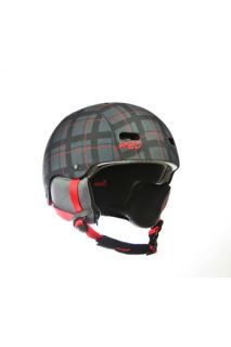 burton snowboard red trace mens snowboard helmet plaid print m