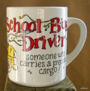 school bus driver mug vintage 1990 3 75