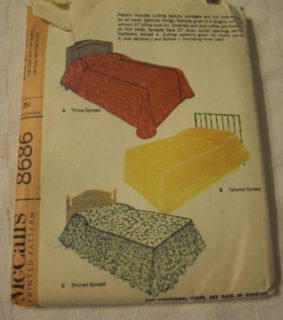 McCalls 8686 & 7937 Patterns Featuring Bedroom Items Bedspreads Bed 