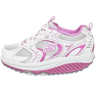 New Skechers Shape UPS Shoes White Silver Pink Size 9