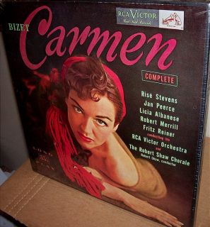 Carmen 1950s Shaw Stevens Peerce 70s RCA Red Seal Mono 3LP Box SEALED 