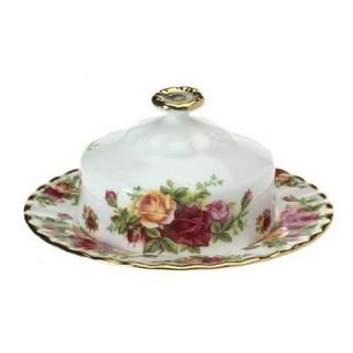 Royal Albert Old Country Roses Covered Butter Dish New