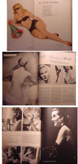Esquire October 1950 Al Moore Pin Up Corinne Calvet