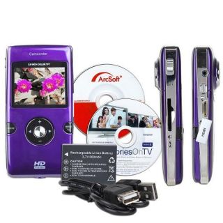  HD1Z SD/SDHC/MMC 720p HD Pocket Video Digital Camera/Camcorder Purple
