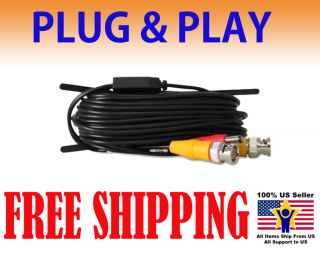 20ft CCTV Camera Cable Surveillance Wire Video BNC Cord Power Security 