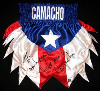 Hector Macho Camacho Signed Puerto Rico Boxing Trunks ASI Proof