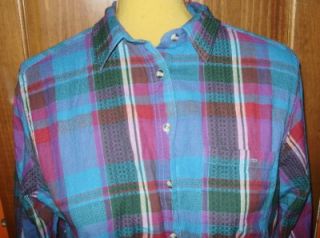   Plus Size 24W Long Sleeve Plaid Button Down Shirt Cabin Creek