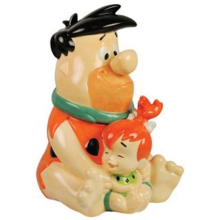 Flintstones Fred and Pebbles Flintstone Cookie Jar Westland Giftware 