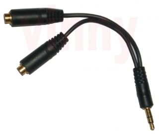 black universal y splitter cable