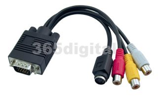 vga to tv converter s video rca out cable adapter