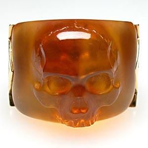 Stephen Webster Ghost Rider Carnelian Skull Mens Ring Heavy Solid 18K 