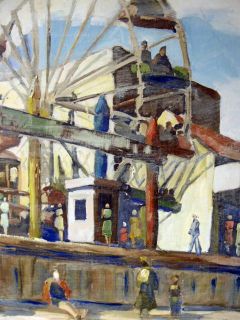 WALTER STUEMPFIG b1914 American Realist LISTED Coney Island NY