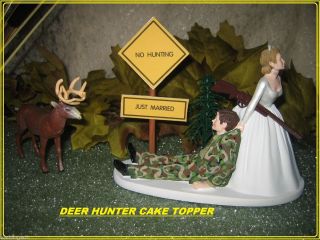 Redneck Wedding Camo Deer Gun Hunter Hunting Cake Topper