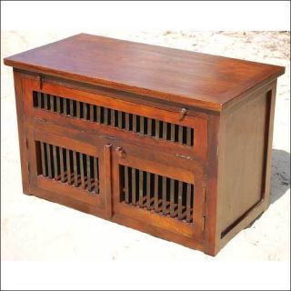 Solid Wood Rustic Shelf LCD TV Media Stand Cabinet Storage 