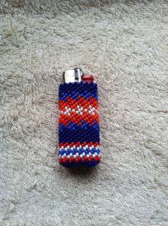 Native American Bead Work Peyote Stitch Beaded Lighter Cover